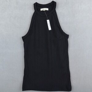 NWT Madewell Re)Ribbed Cutaway Crewneck Tank Womens XS Black
